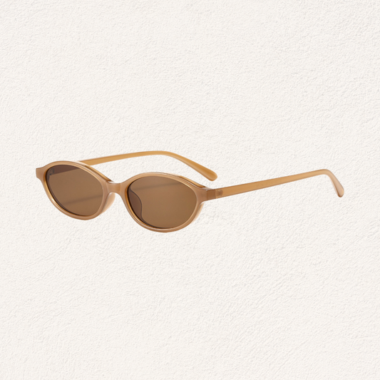 beige zonnebril ovaal smal