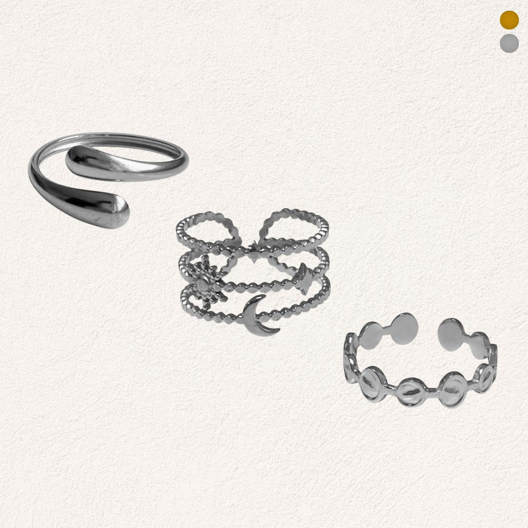 moon & sun ringen set