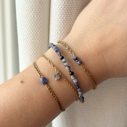 blue spot jasper bead bracelet