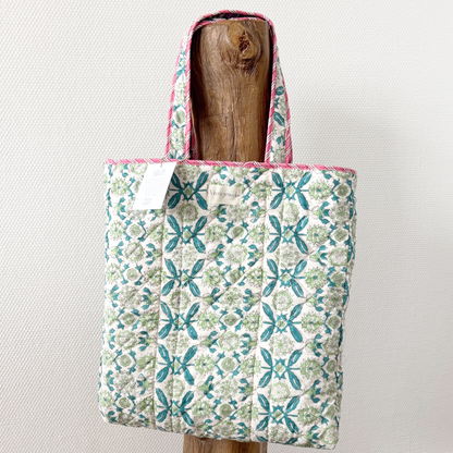 blooming reversible bag purple/green
