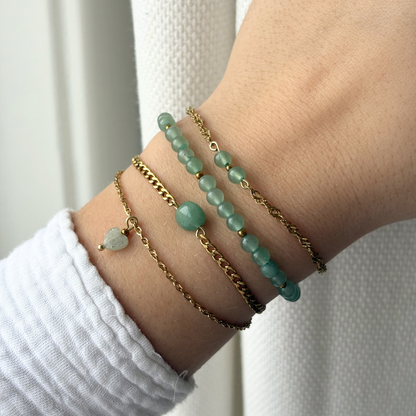 aventurine with twisted link bracelet
