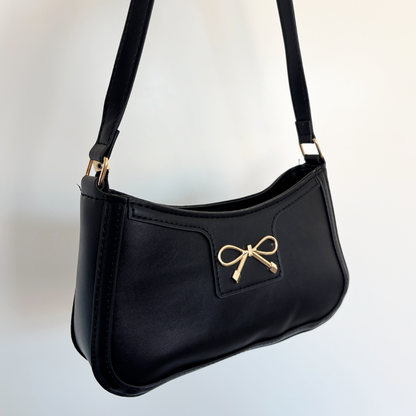 black bow shoulder bag