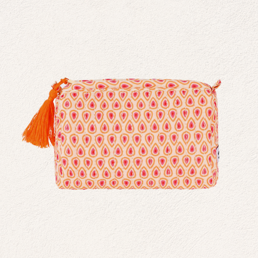 kleurrijke etui toilettas geel oranje