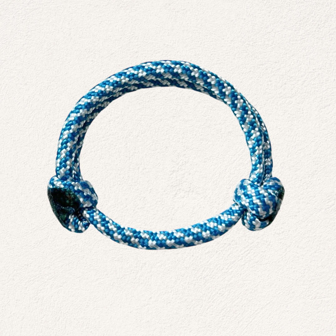 surf armbandje white & caribbean blue spiral