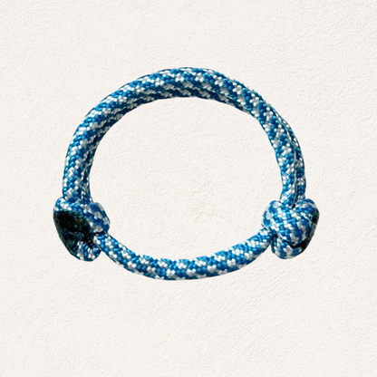 surf bracelet white & caribbean blue spiral