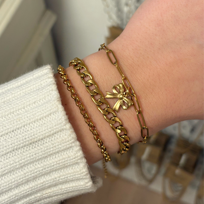 ronde grove schakel armband
