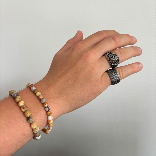 heren ring leeuw zilver