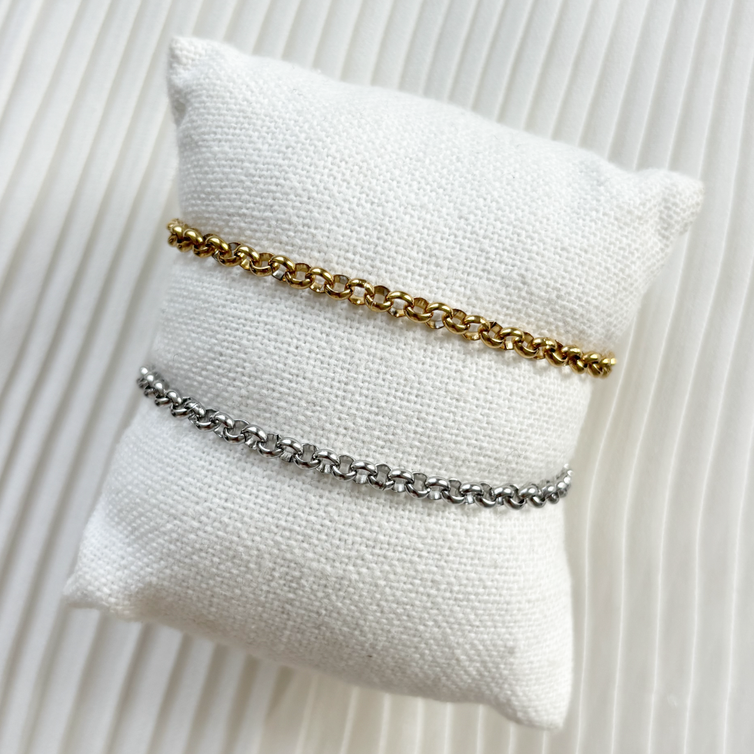 ronde grove schakel armband