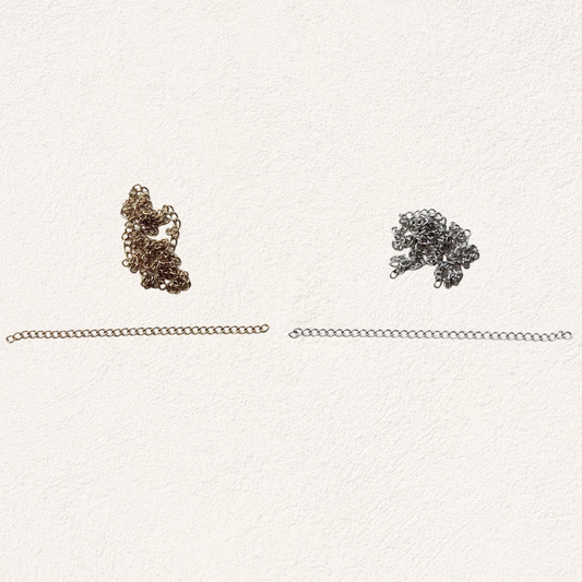 stainless steel verlengstukjes goud en zilver, 10 cm (5 stuks)