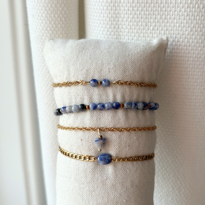 blue spot jasper bead bracelet