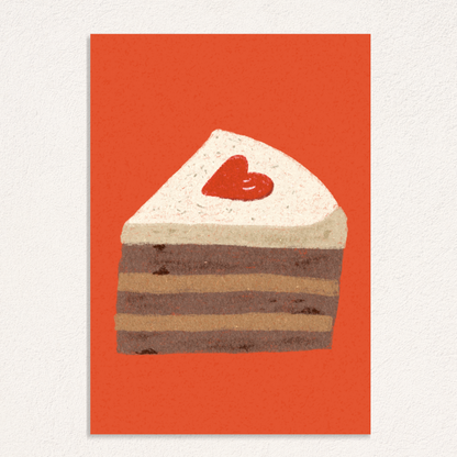 heart cake card