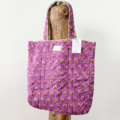 blooming reversible bag purple/green