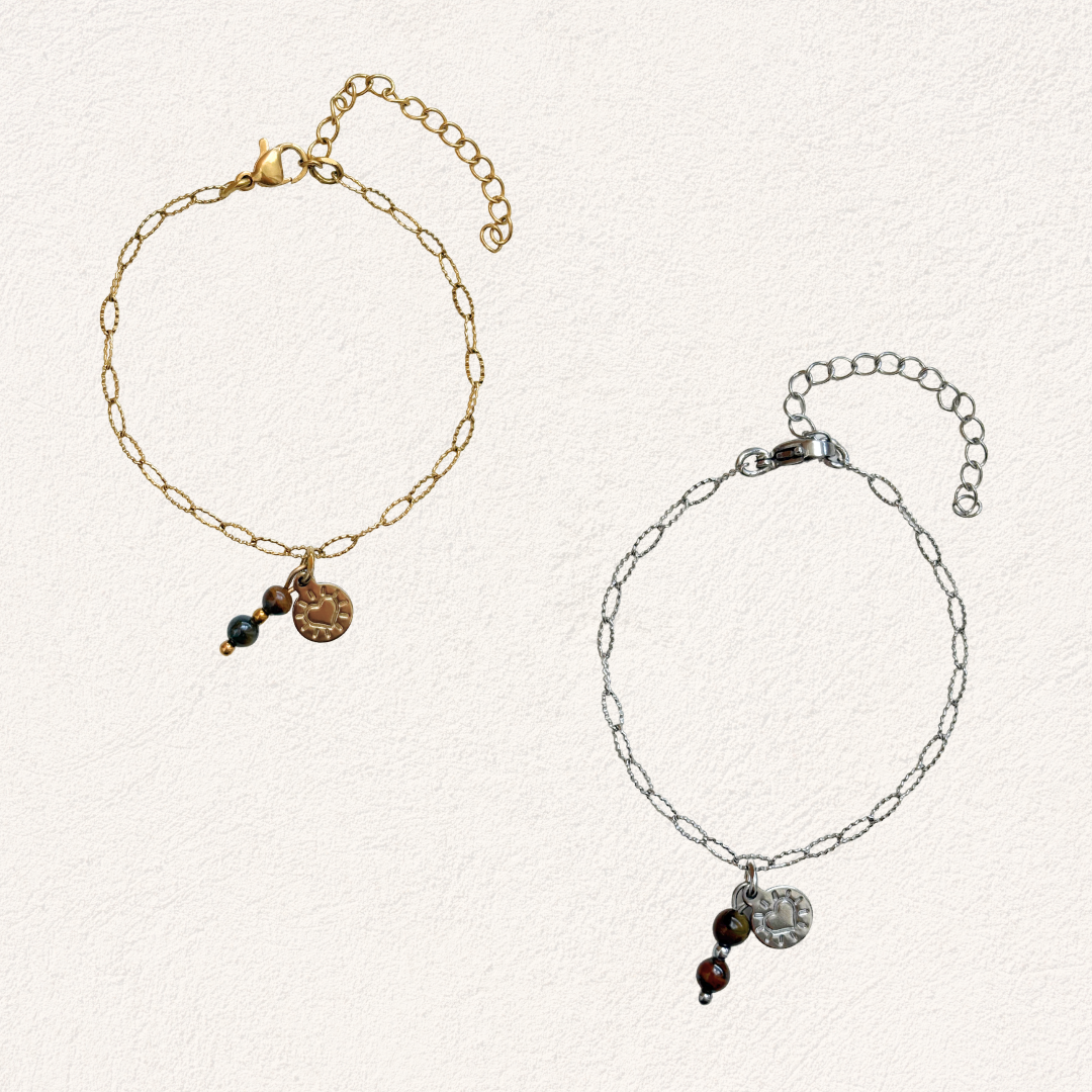 tijgeroog charm armband