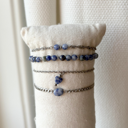 blue spot jasper bead bracelet