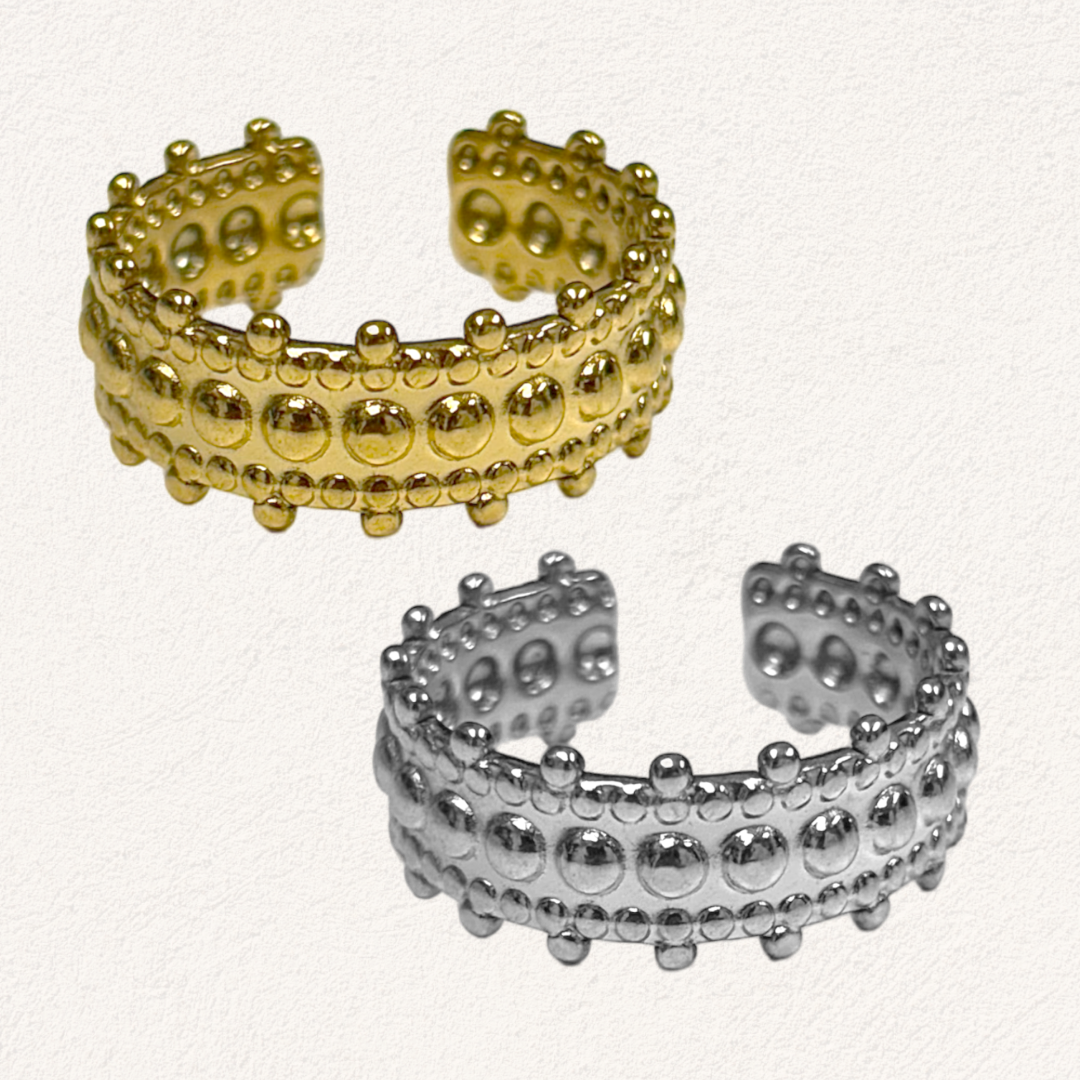 boho ring met bolletjes