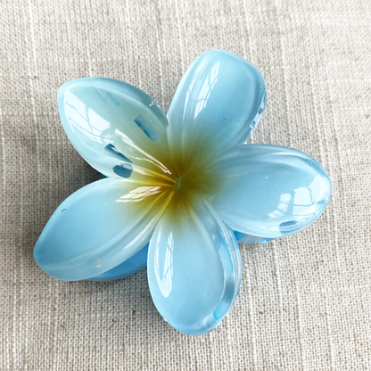 Hair clip tropical flower blue