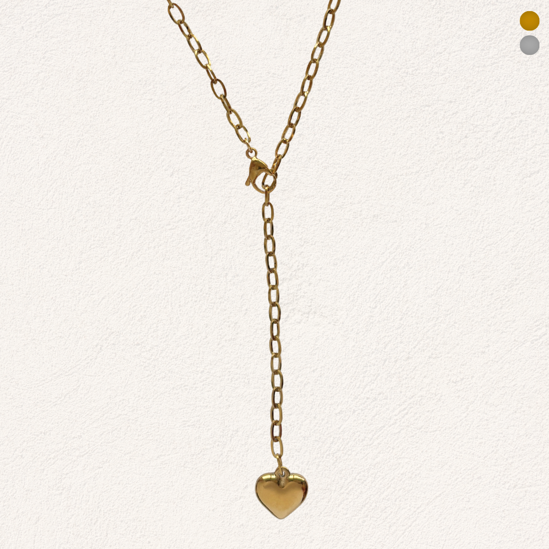 long necklace with link heart