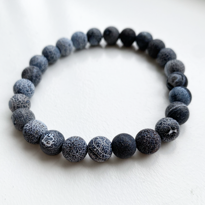 men's natural stone agate bracelet