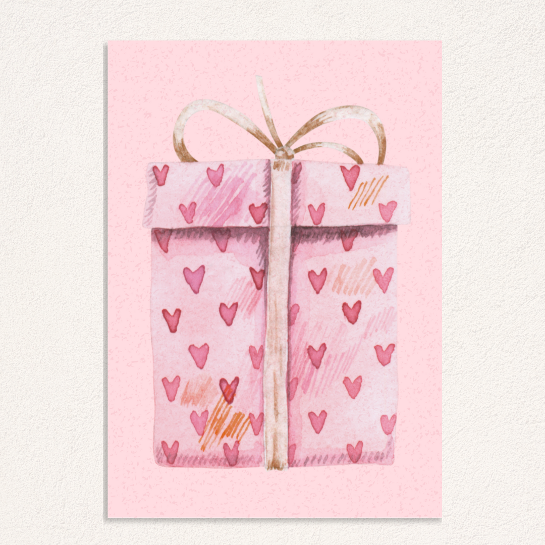 roze cadeau kaart