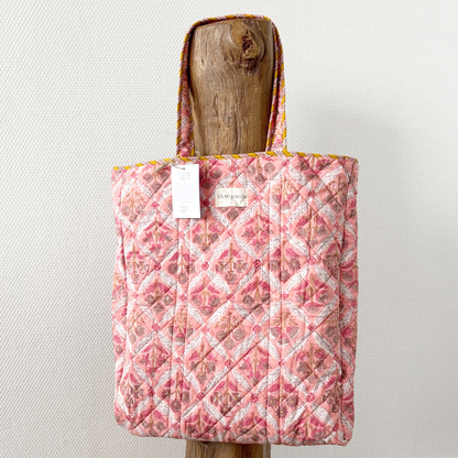 blooming reversible bag pink