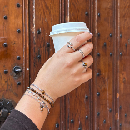 tijgeroog charm armband