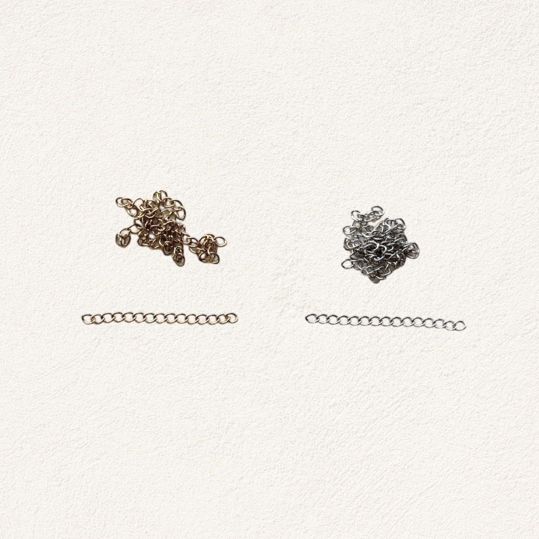 stainless steel verlengstukjes goud en zilver, 5 cm (5 stuks)