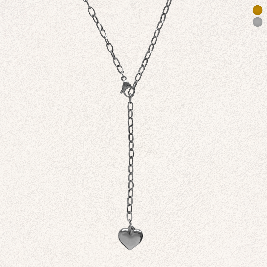 long necklace with link heart