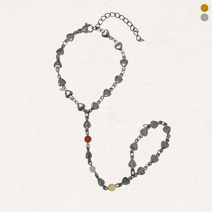 hartjes handchain met natuursteen