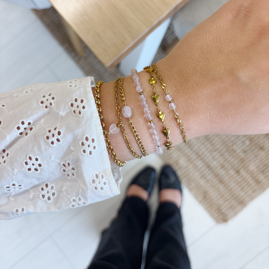 rozenkwarts armband met ovale vorm