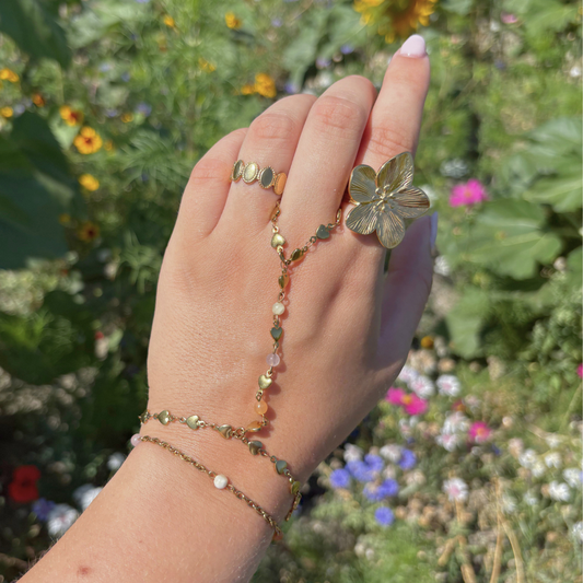 hartjes handchain met natuursteen