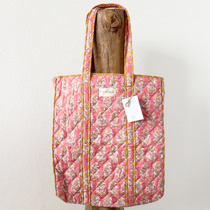 blooming reversible bag pink