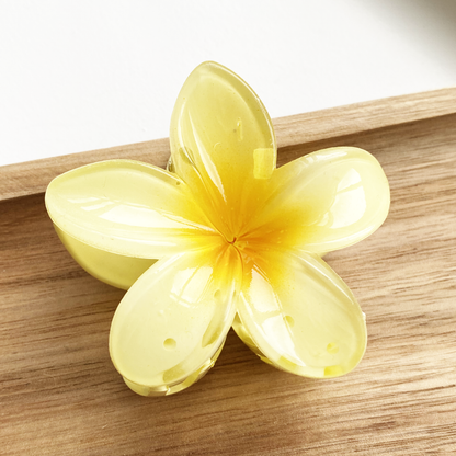 hair clip tropical flower yellow