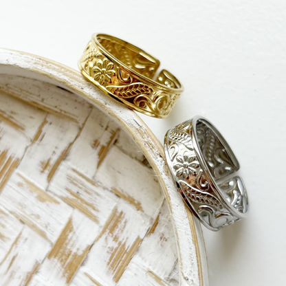 floral print ring