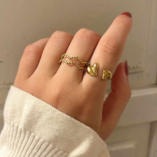 ring met chunky hartjes