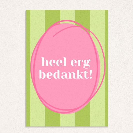 heel erg bedankt! kaart
