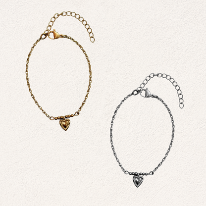 heart charm armband