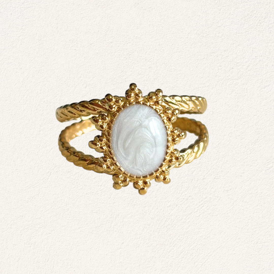 white mirror ring