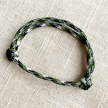 Men's surf bracelet camo green white
