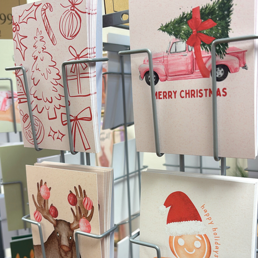 happy holidays kaart gingerbread man met kerstmuts