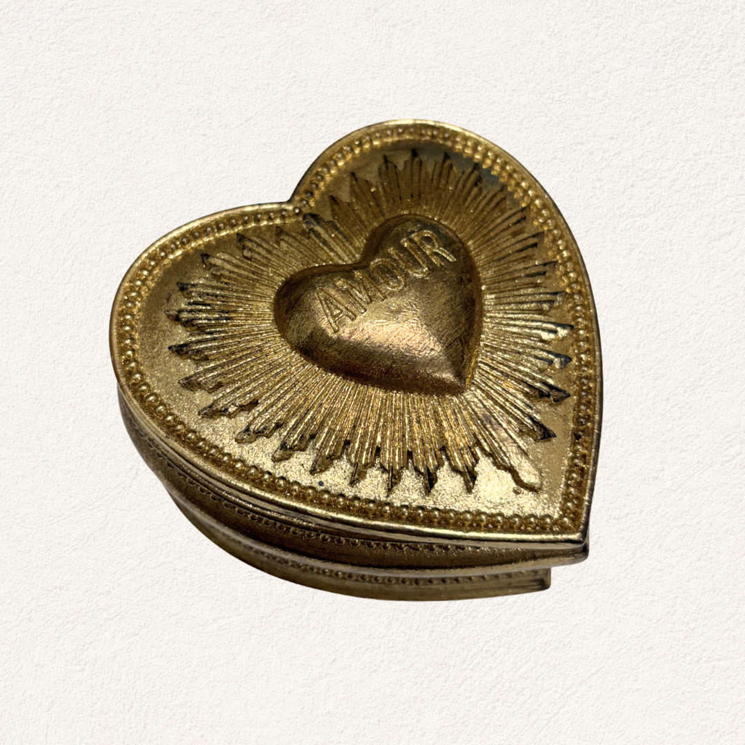 gouden hartvormig sieradenbakje amour