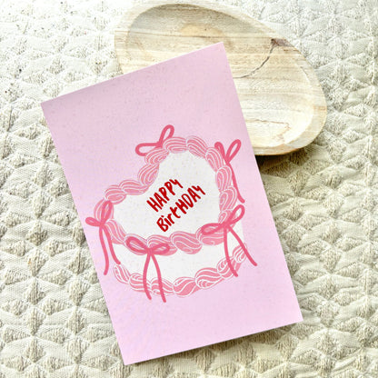 happy birthday cake bows card