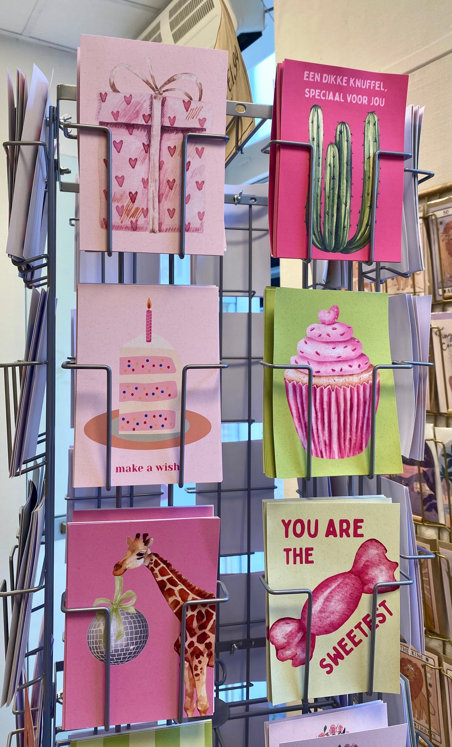 roze cadeau kaart