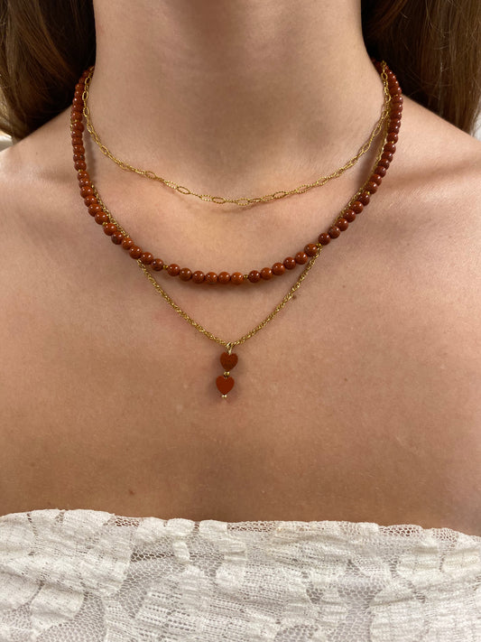 rode jaspis kralen ketting