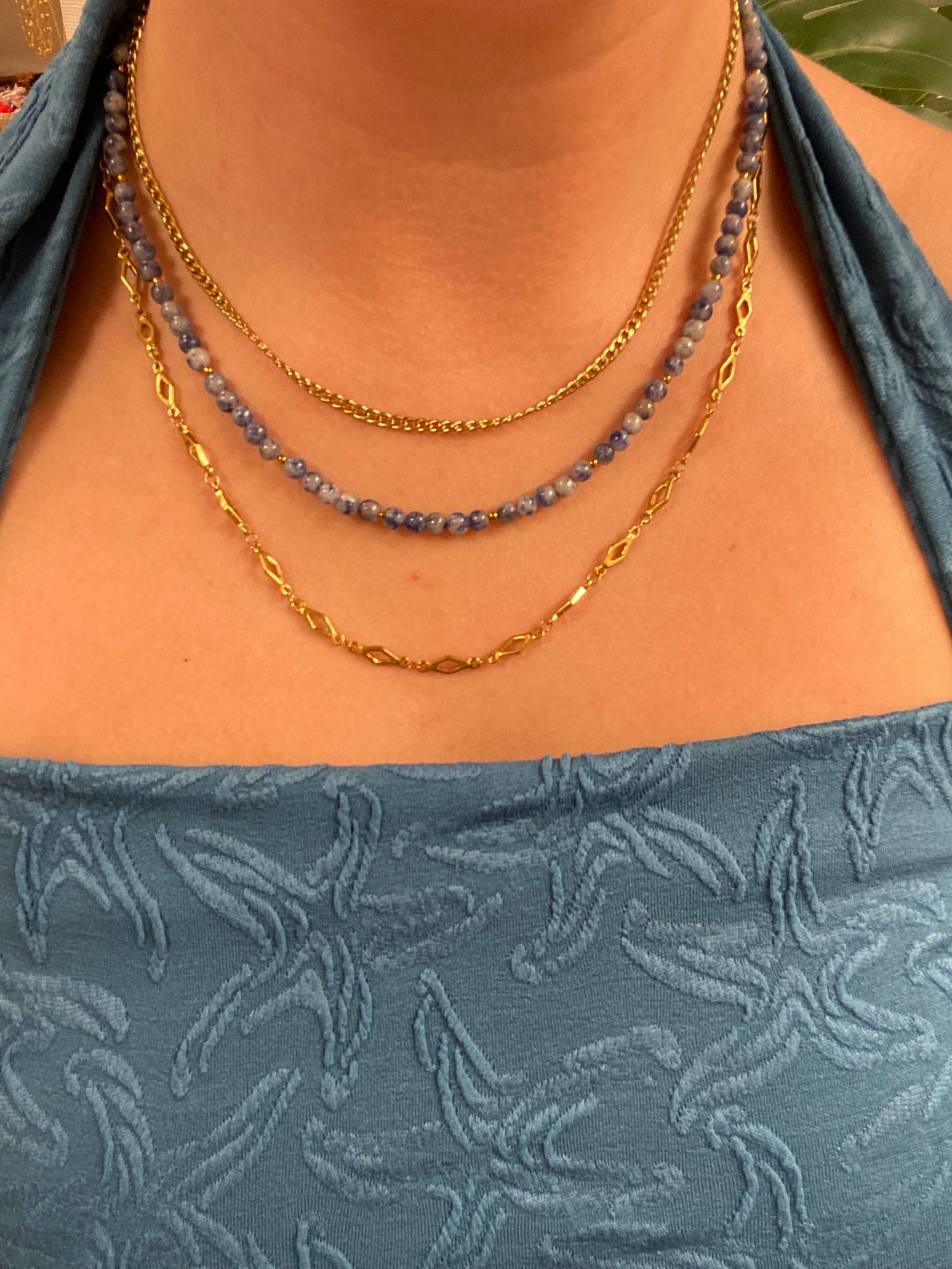 blue spot jasper kralen ketting