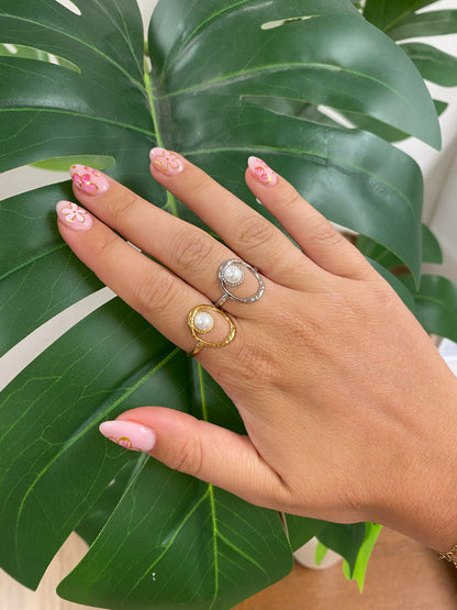 pearl oval ring