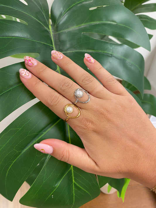 pearl oval ring