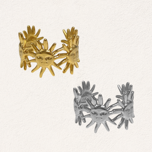 sun faces ring