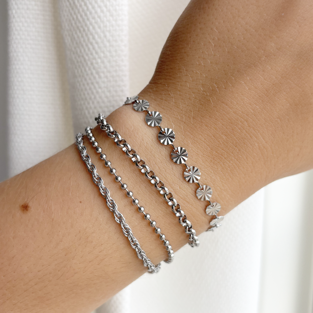 ronde grove schakel armband