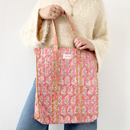blooming reversible bag pink/colorful