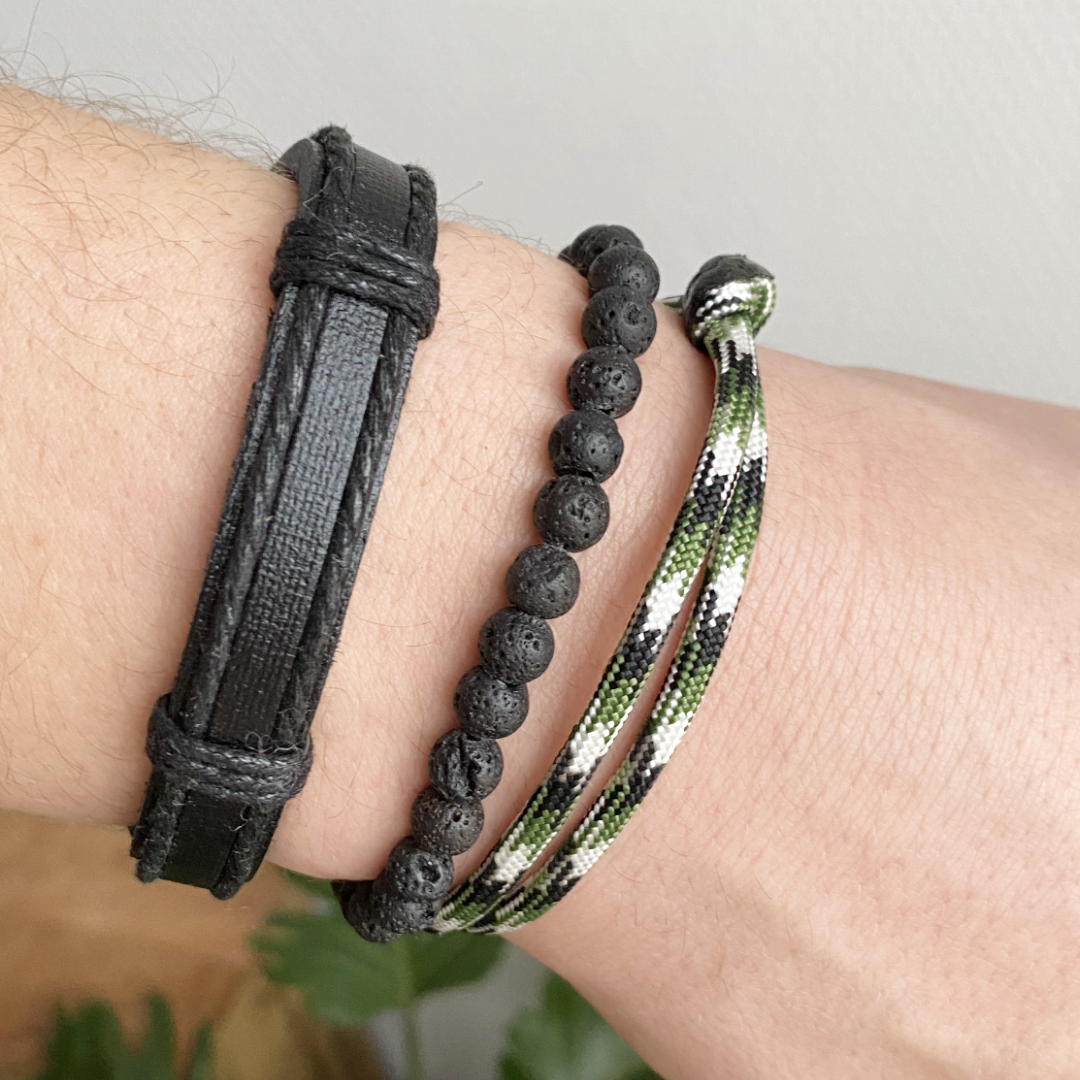 heren surf armband camo groen wit